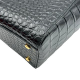 シャネル CHANEL スモールショッピングバッグ AS6243 ブラック/ゴールド金具 クロコエンボスカーフ レディース トートバッグ