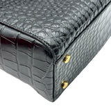 シャネル CHANEL スモールショッピングバッグ AS6243 ブラック/ゴールド金具 クロコエンボスカーフ レディース トートバッグ