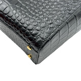シャネル CHANEL スモールショッピングバッグ AS6243 ブラック/ゴールド金具 クロコエンボスカーフ レディース トートバッグ