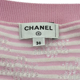 シャネル CHANEL 総柄ノーカラーニットカーディガン P76591 ピンク ビスコース レディース カーディガン