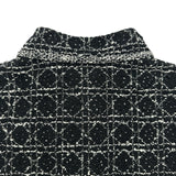 クリスチャン・ディオール Christian Dior マクロカナージュコットンツイードジャケット 424V53AM752 ブラック コットン レディース テーラードジャケット
