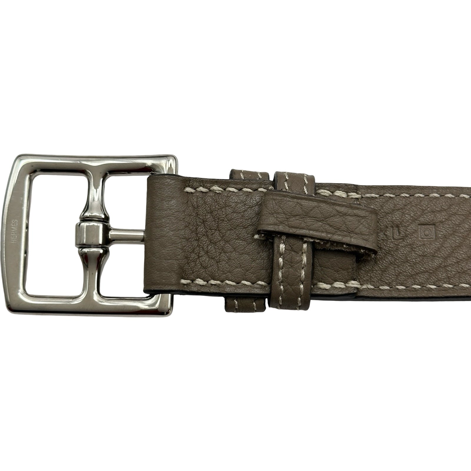エルメス HERMES エトリヴィエール ベルト □O刻 エトゥープ/シルバー