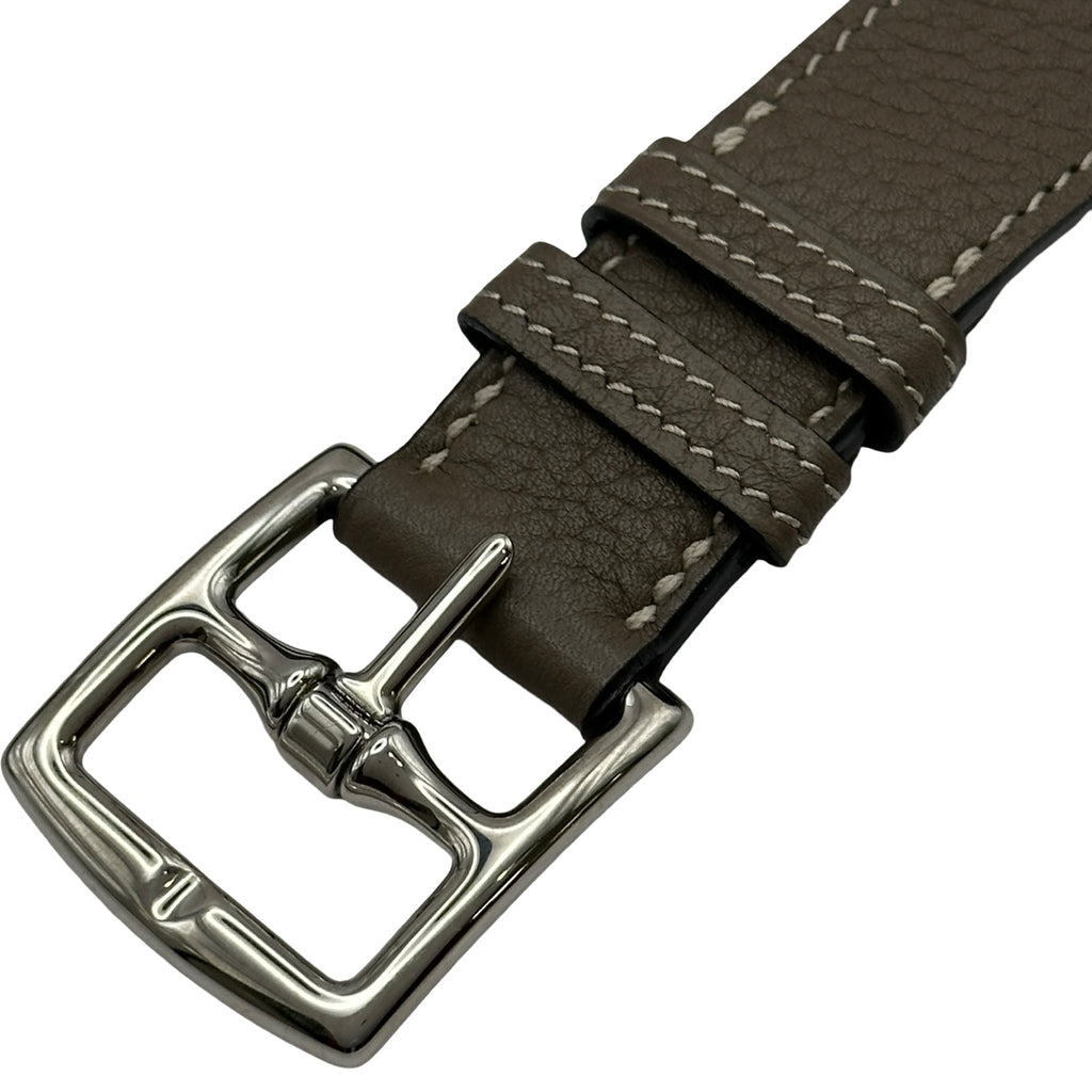 エルメス HERMES エトリヴィエール ベルト □O刻 エトゥープ/シルバー