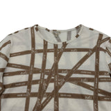 エルメス HERMES ボルデュック総柄トップス ブラウン コットン レディース 長袖Ｔシャツ