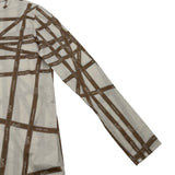 エルメス HERMES ボルデュック総柄トップス ブラウン コットン レディース 長袖Ｔシャツ