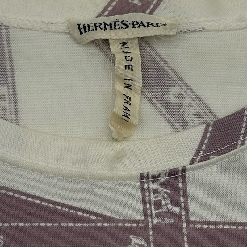 エルメス HERMES ボルデュック総柄トップス パープル コットン