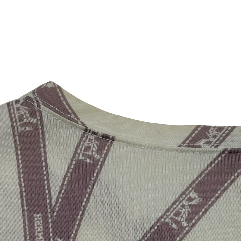 エルメス HERMES ボルデュック総柄トップス パープル コットン レディース 長袖Ｔシャツ エルメス HERMES ボルデュック総柄トップス パープル コットン