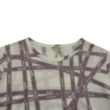 エルメス HERMES ボルデュック総柄トップス パープル コットン レディース 長袖Ｔシャツ