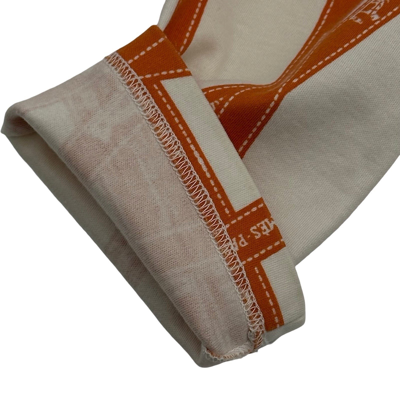 エルメス HERMES ボルデュック総柄トップス オレンジ コットン レディース 長袖Ｔシャツ エルメス HERMES ボルデュック総柄トップス オレンジ コットン