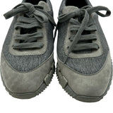 エルメス HERMES バウンシング ローカットスニーカー グレー キャンバス レディース スニーカー