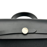 エルメス HERMES エールバッグジップアドPM Z刻 ブラック/シルバー金具 トワル/ハンター レディース リュック・デイパック