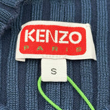 ケンゾー KENZO ロゴワッペンリブニットワンピース ネイビー コットン レディース ワンピース