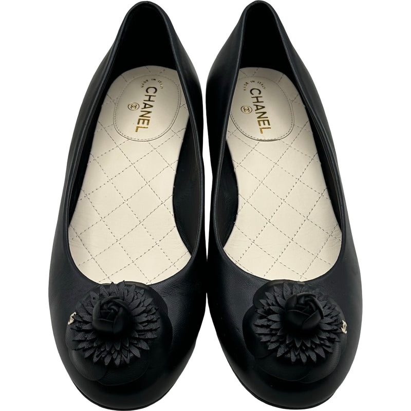 シャネル CHANEL カメリアモチーフヒールパンプス G30255 ブラック