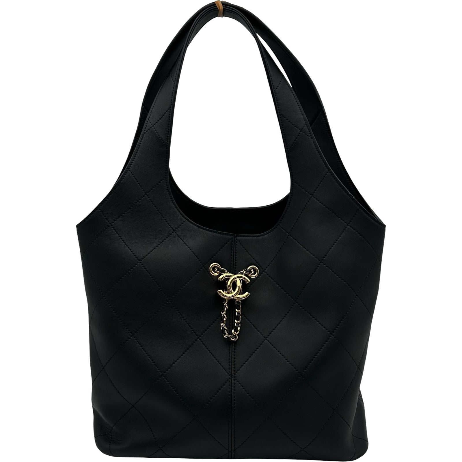 シャネル CHANEL ショッピングバッグ AS6108 ブラック ゴールド金具