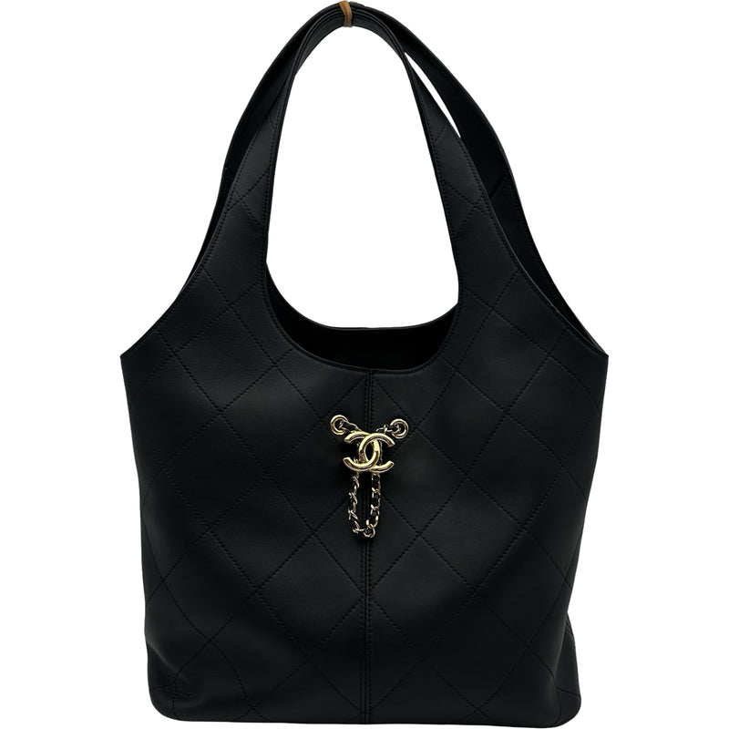シャネル CHANEL ショッピングバッグ AS6108 ブラック ゴールド金具