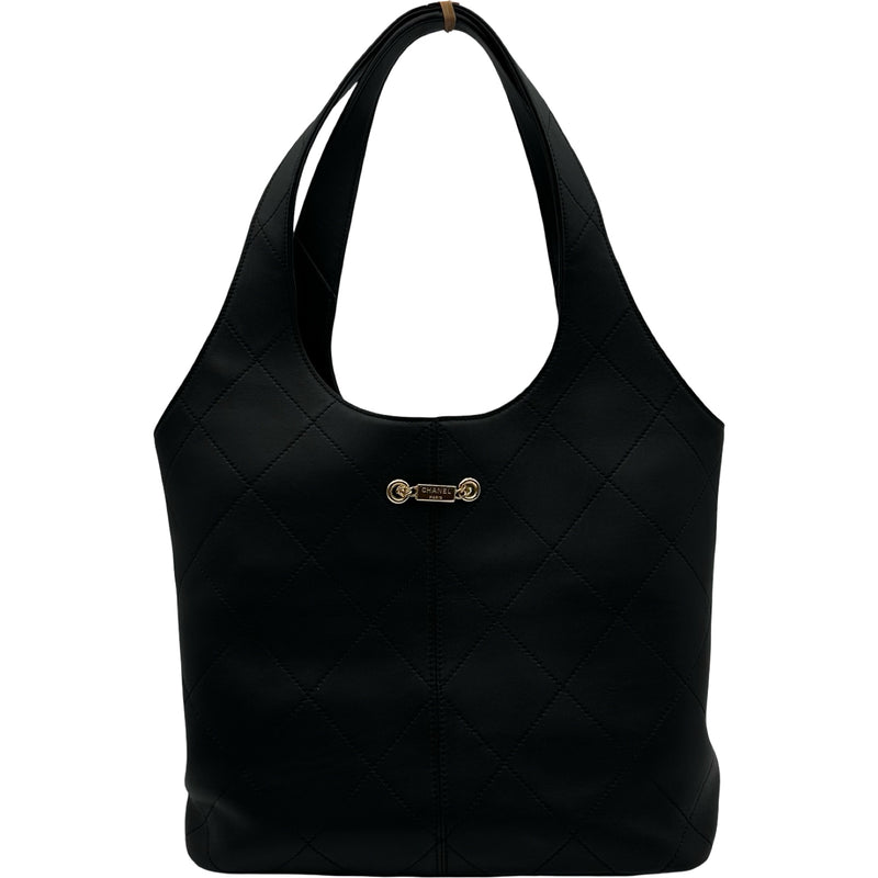シャネル CHANEL ショッピングバッグ AS6108 ブラック ゴールド金具