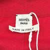 エルメス HERMES ツイルレーヌロングカーディガン レッド シルク レディース カーディガン