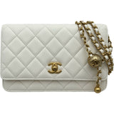 シャネル CHANEL マトラッセチェーンウォレット AP1450 30番台 ホワイト ラムスキン レディース ショルダーバッグ