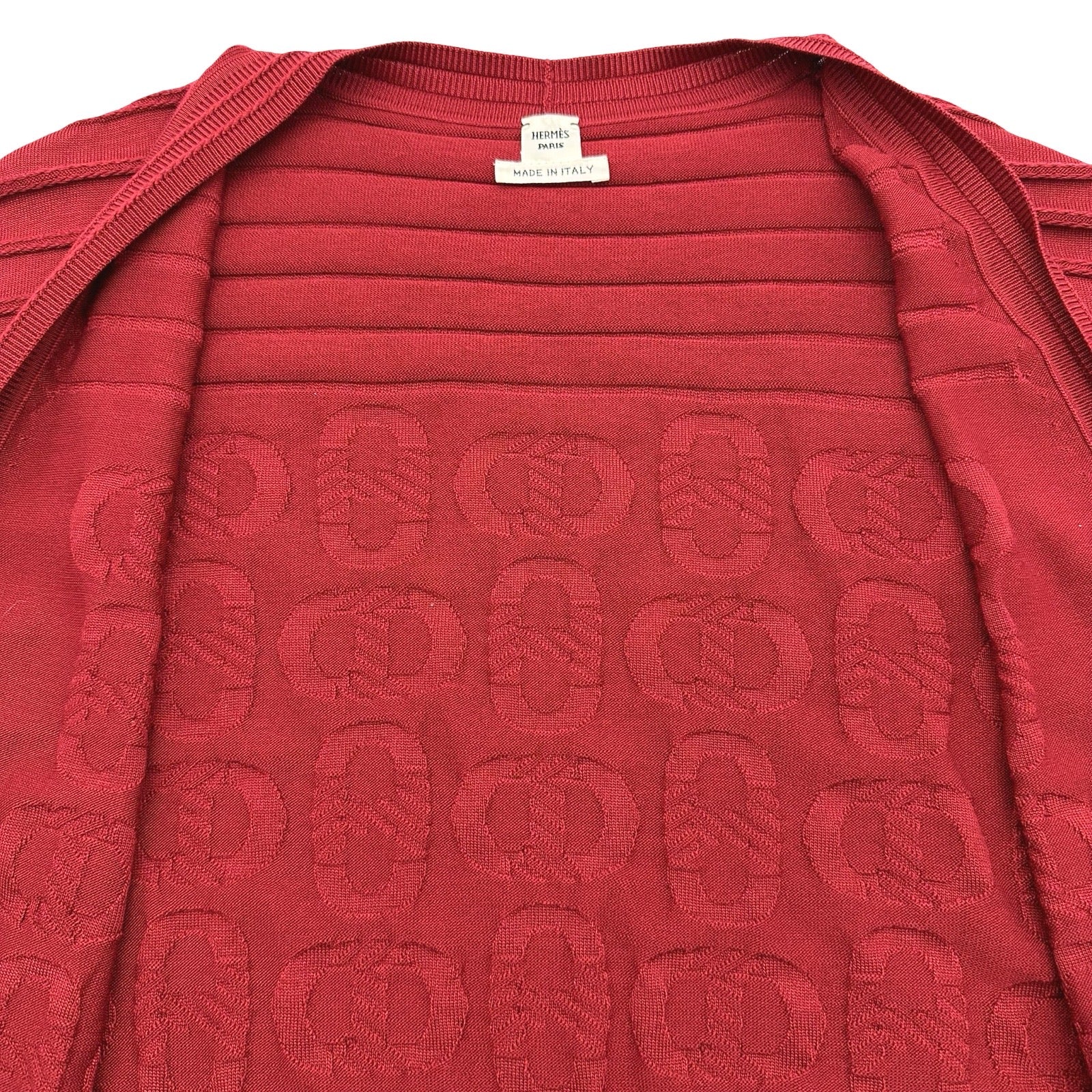 エルメス HERMES シェーヌダンクルシルク混カーディガン 3E2706D3 レッド シルク レディース カーディガン エルメス HERMES シェーヌダンクルシルク混カーディガン 3E2706D3
