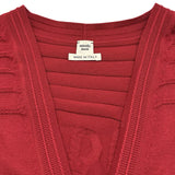 エルメス HERMES シェーヌダンクルシルク混カーディガン 3E2706D3 レッド シルク レディース カーディガン