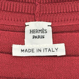 エルメス HERMES シェーヌダンクルシルク混カーディガン 3E2706D3 レッド シルク レディース カーディガン
