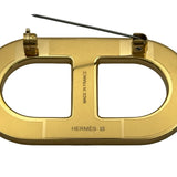 エルメス HERMES ブローチ<シェーヌダンクル> グリスエタン ゴールド金具 メタル/エプソン アクセサリー