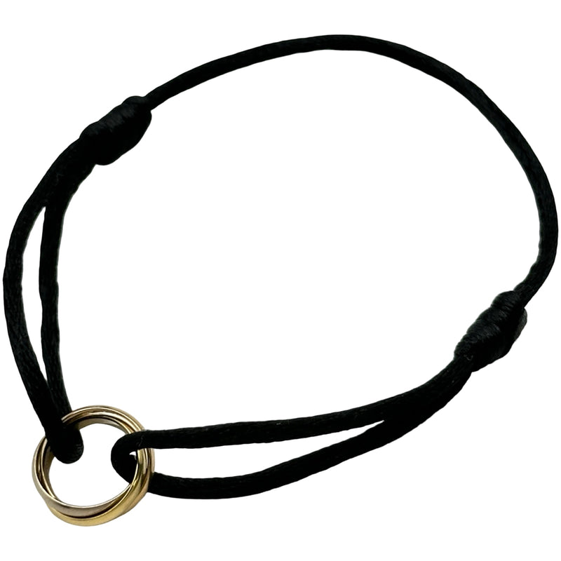 カルティエ　トリニティ ブレスレッ ト　コードブレス　K18 ブラック カルティエ Cartier トリニティコードブレス ゴールド/ホワイト