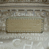 シャネル CHANEL チョコバーフリンジトートバッグ 8番台 ベージュ シルバー金具 カーフ レディース トートバッグ