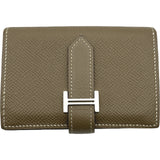 エルメス HERMES ベアンミニ エトゥープ シルバー金具 エプソン レディース 二つ折り財布