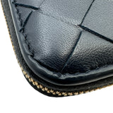 ボッテガ・ヴェネタ BOTTEGA VENETA ジップアラウンドコインケース 749933 ネイビー ゴールド金具 イントレチャート レディース カードケース