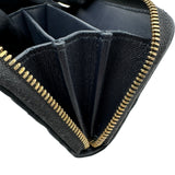 ボッテガ・ヴェネタ BOTTEGA VENETA ジップアラウンドコインケース 749933 ネイビー ゴールド金具 イントレチャート レディース カードケース