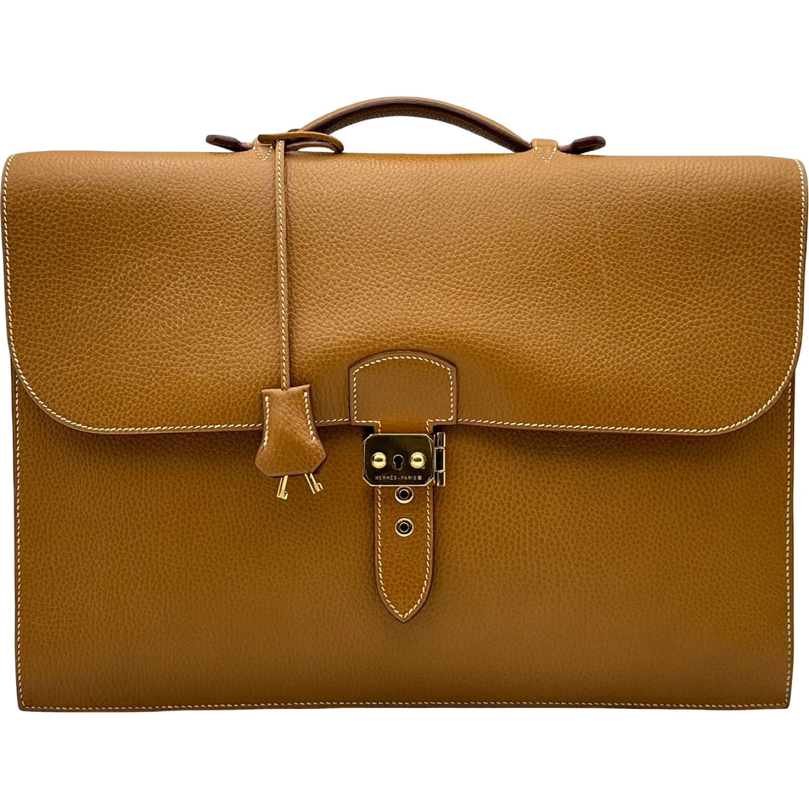 エルメス HERMES サックアデベッシュ41 □C刻 サフラン ゴールド金具