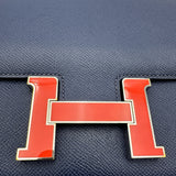 エルメス HERMES コンスタンス3 24 X刻 ブルーサフィール シルバー金具 エプソン レディース ショルダーバッグ