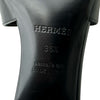 エルメス HERMES ジジケリー金具ヒールサンダル ブラック レザー レディース サンダル