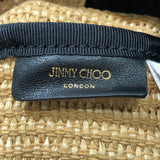 ジミーチュウ JIMMY CHOO ドローストリングトートミディアム ベージュ　ブラック ソフトラフィア　スムースカーフレザー レディース トートバッグ