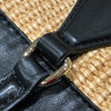 ジミーチュウ JIMMY CHOO ドローストリングトートミディアム ベージュ　ブラック ソフトラフィア　スムースカーフレザー レディース トートバッグ