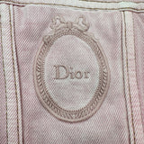 クリスチャン・ディオール Christian Dior メダリオンロゴ刺繍デニムジャケット 622V83N3E09 ピンク コットン レディース デニムジャケット