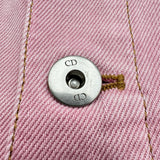 クリスチャン・ディオール Christian Dior メダリオンロゴ刺繍デニムジャケット 622V83N3E09 ピンク コットン レディース デニムジャケット