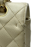 シャネル CHANEL マトラッセ25 A01112 9番台 アイボリー系 ゴールド金具 キャビアスキン レディース ショルダーバッグ