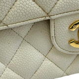 シャネル CHANEL マトラッセ25 A01112 9番台 アイボリー系 ゴールド金具 キャビアスキン レディース ショルダーバッグ