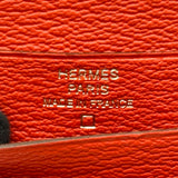 エルメス HERMES べアンコンパクト X刻印 ゼラニウム シルバー金具 アリゲーターリセ ユニセックス 二つ折り財布