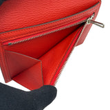 エルメス HERMES べアンコンパクト X刻印 ゼラニウム シルバー金具 アリゲーターリセ ユニセックス 二つ折り財布