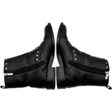 ジミーチュウ JIMMY CHOO スタッズ装飾レザーショートブーツ ブラック レザー レディース ブーツ