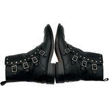 ジミーチュウ JIMMY CHOO スタッズ装飾レザーショートブーツ ブラック レザー レディース ブーツ