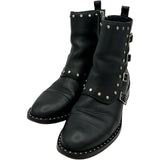 ジミーチュウ JIMMY CHOO スタッズ装飾レザーショートブーツ ブラック レザー レディース ブーツ