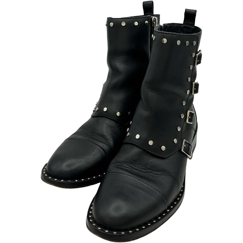 JIMMY CHOO ジミーチュウ ウイングチップ サイドゴア レザー ブーツ