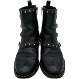 ジミーチュウ JIMMY CHOO スタッズ装飾レザーショートブーツ ブラック レザー レディース ブーツ