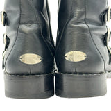 ジミーチュウ JIMMY CHOO スタッズ装飾レザーショートブーツ ブラック レザー レディース ブーツ