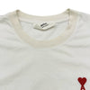 AMI PARIS ロゴ刺繍Tシャツ BFHJ108.723 ホワイト コットン レディース 半袖Ｔシャツ