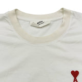 AMI PARIS ロゴ刺繍Tシャツ BFHJ108.723 ホワイト コットン レディース 半袖Ｔシャツ